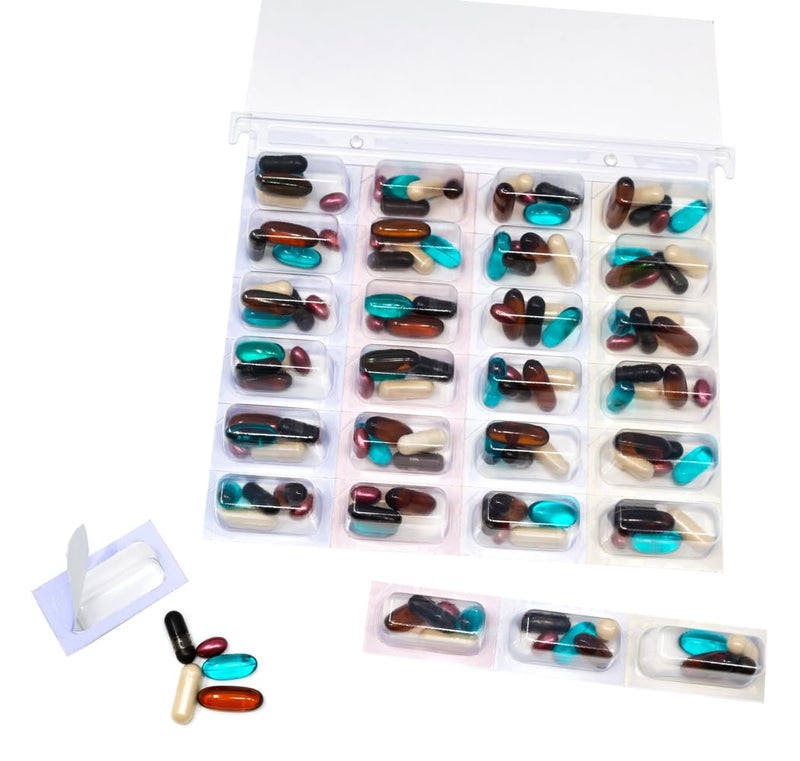 pill thing Cold Seal Medication Blister Cards, 2XL Controlled & Unit Dose Pill Packaging System 6 Pack, Color Coded, Easy Perforated Separation, No Sealing Equipment Needed - Image 5